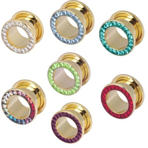 Tunnel cristalli in acciaio dorato