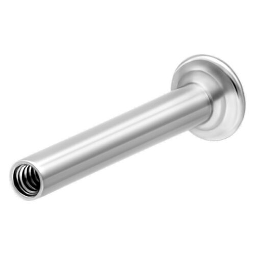 Stelo Labret per triplo piercing in titanio con filetto interno