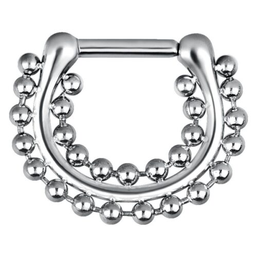 Septum Clicker Double Chain in acciaio dorato
