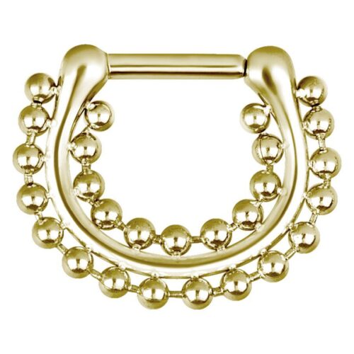 Septum Clicker Double Chain in acciaio dorato