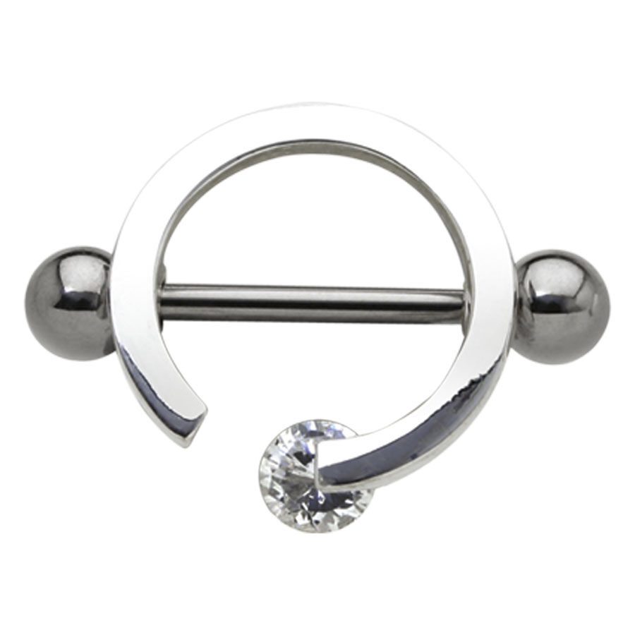 Silver Spinning Stone Nipple Rounder Silver Spinning Stone Nipple Rounder