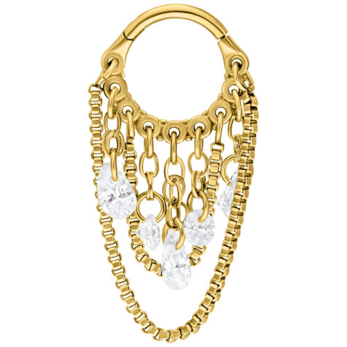 Clicker Crystal Snakechain in Titanio