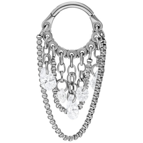 Clicker Crystal Snakechain in Titanio