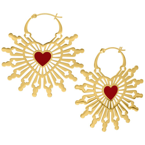 Orecchini Hoops Sacred Heart Cuore - Oro