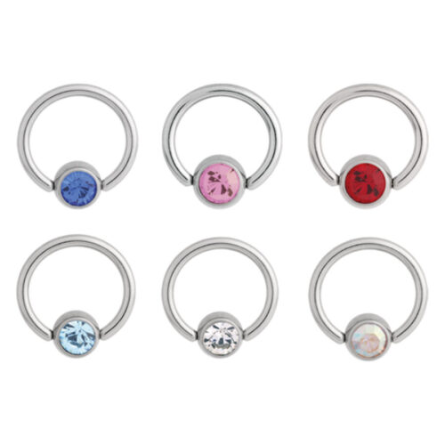 Anello Clip-In brillante flat back in titanio