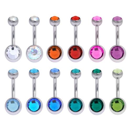 Banana ombelico brillanti in titanio