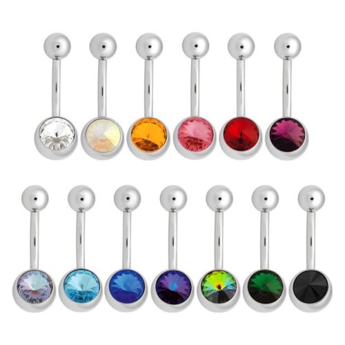 Banana ombelico cristallo in titanio