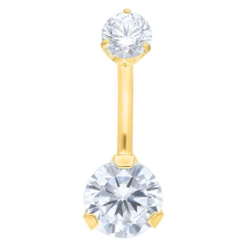 Banana ombelico brillanti in acciaio