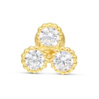 18k Earbarbell Three Crystals 18k Earbarbell Three Crystals