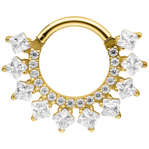 Crystal Halo Septum Clicker - Oro