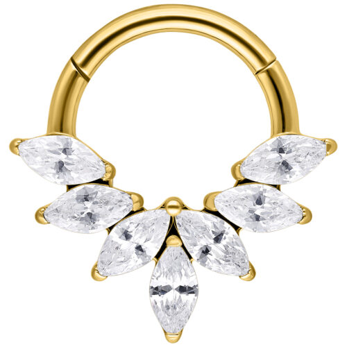 Marquise Crystal Fan Septum Clicker