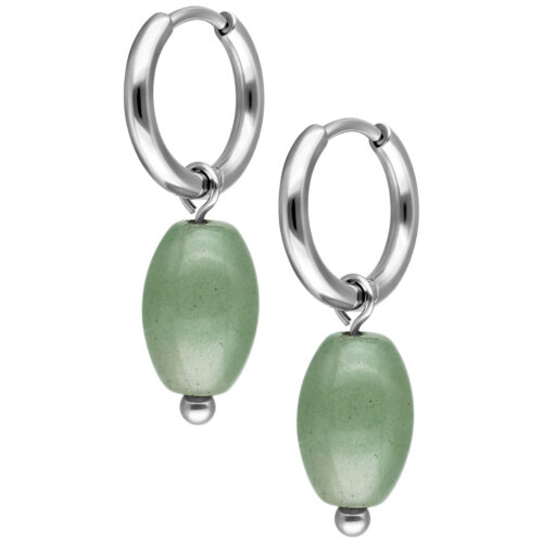 Green Aventurine Drop Hoops (Pair)