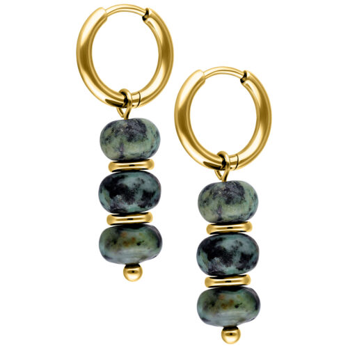 African Turquoise Bubble Hoops (Pair) - Oro