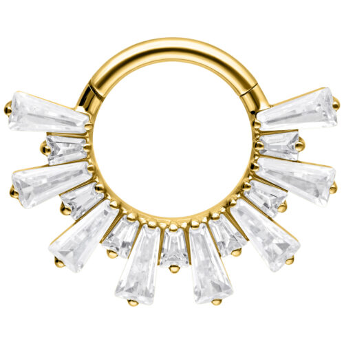Crystal Sunray Septum Clicker - Oro