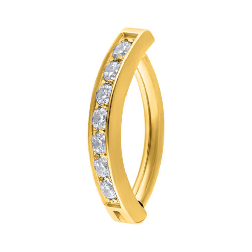 Clicker Ombelico Crystal Arch Titanio - Oro
