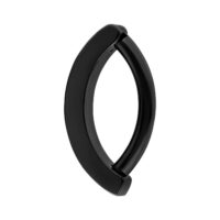 Clicker per ombelico nero in titanio con cristallo chiaro