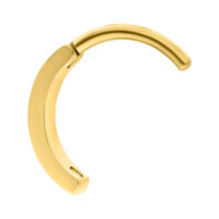 Clicker ad arco per ombelico Double Crystal dorato Clicker per ombelico dorato in titanio con cristallo, sfondo da studio