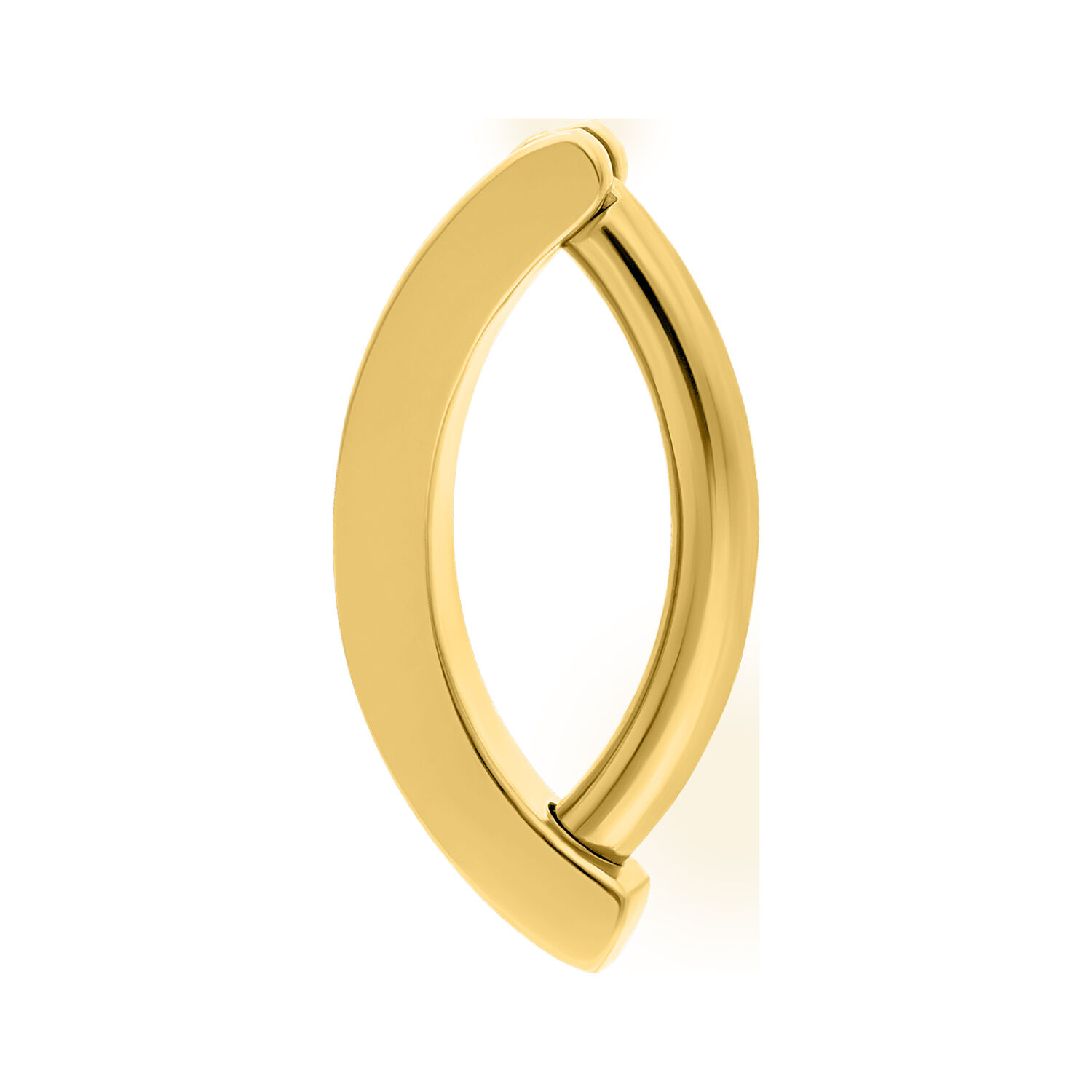 Clicker per ombelico dorato, titanio, su sfondo bianco