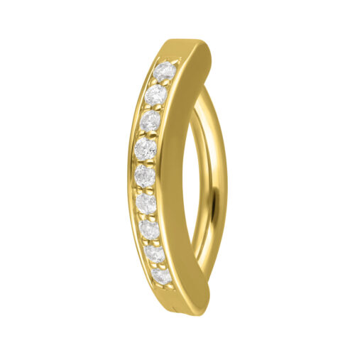 Arch Clicker Crystal in Oro 14K e Moissanite