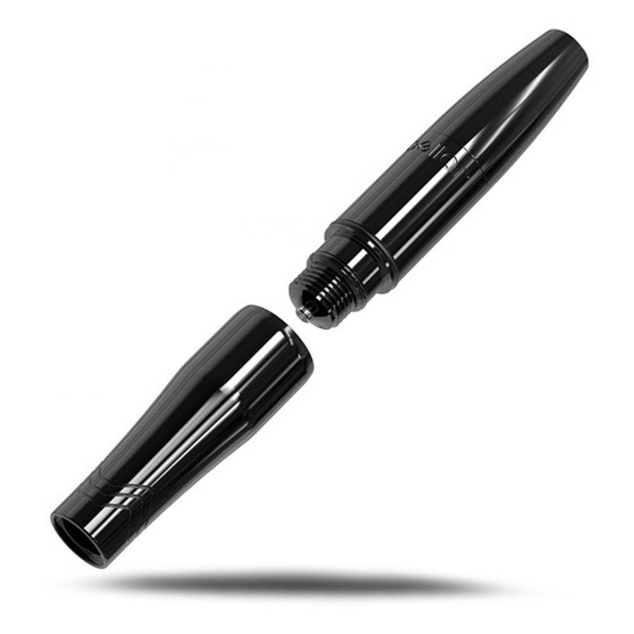 Macchina per tatuaggi nera FK Irons Microbeau Bellar su sfondo bianco