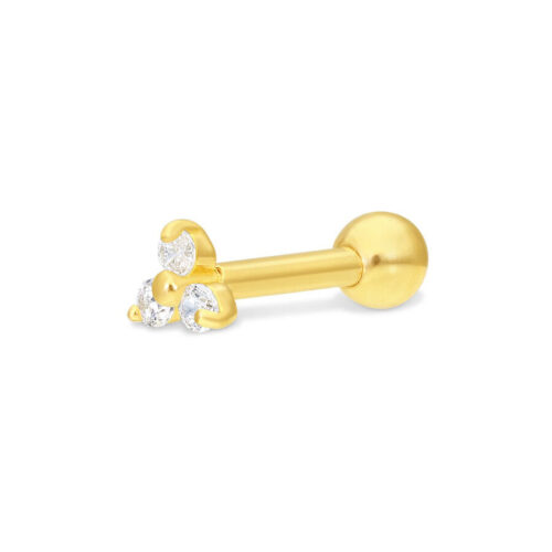 Trinity Barbell Orecchio Oro 18k