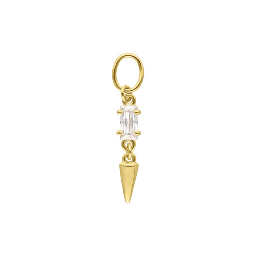 Charm con Spike in Oro 18K e Moissanite