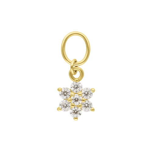 Charm Fiore in Oro 18K e Moissanite