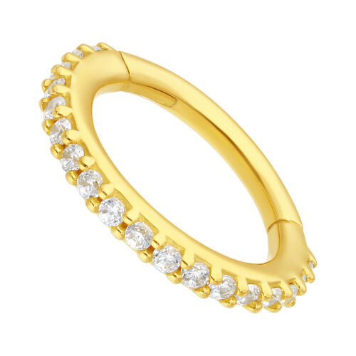 Hinged Ring Cristalli Oro 18k Pave Set