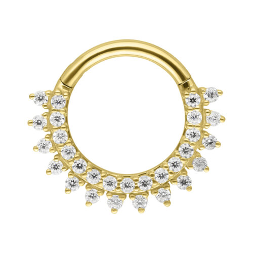 Clicker Sunbeams in Oro 14K e Moissanite