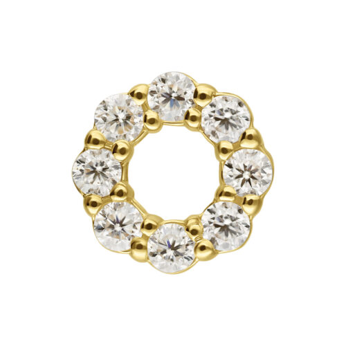 Terminale Perfect Fit Circle in Oro 14K e Moissanite