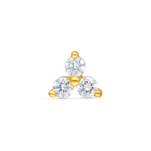 Terminale 3 Cristalli Trinity Oro 14k