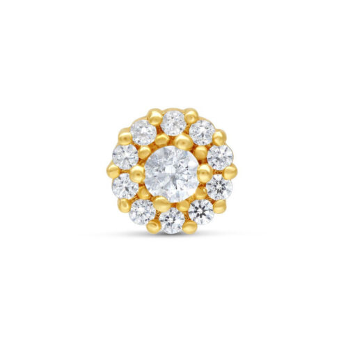 Terminale Cristalli Floreale Oro 14k