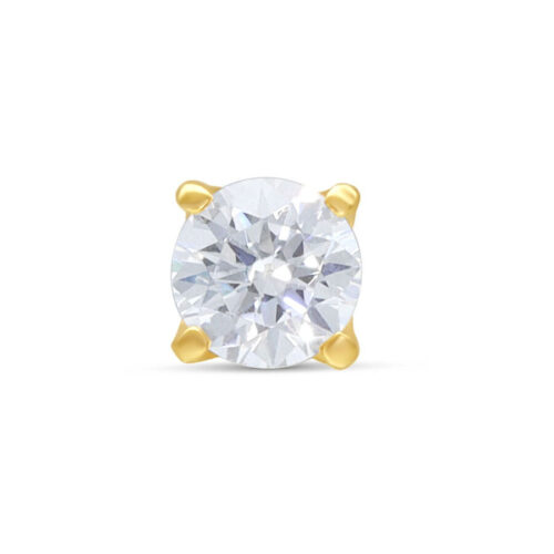 Attacco in oro 14K con cristallo chiaro su sfondo bianco