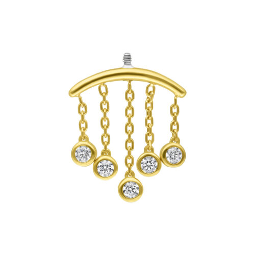 Wildcat® - Terminale 18K Oval Crystal Drops per Hidden Helix