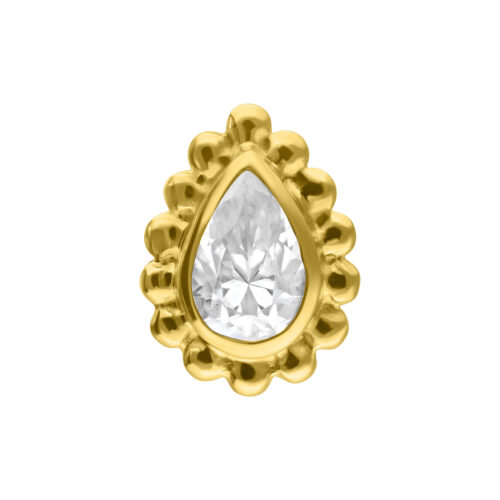 Terminale Perfect Fit Crystal Drop in Oro 14K