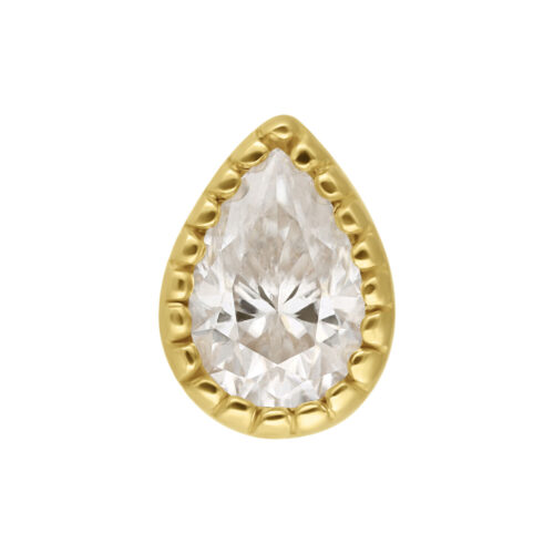 Terminale Perfect Fit Drop in Oro 14K e Moissanite