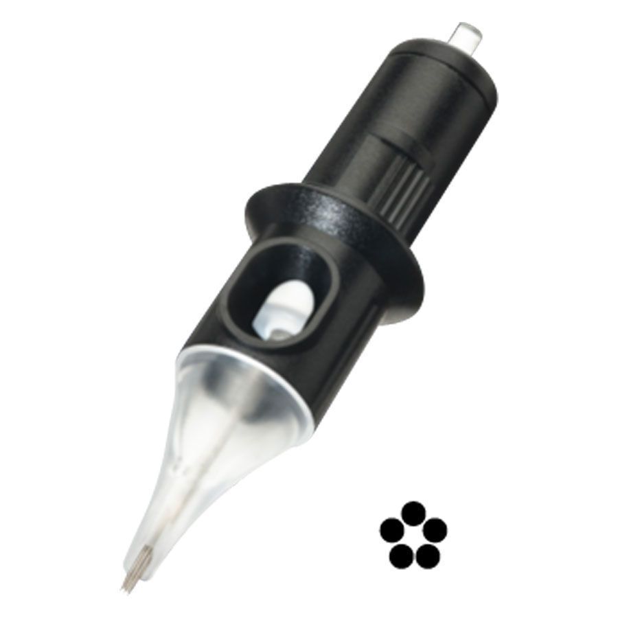 Ago Cheyenne Shader nero con 5 aghi, punta trasparente