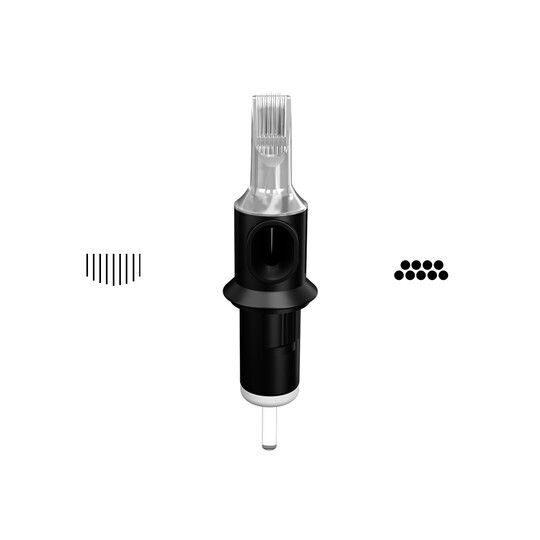 Aghi Magnum Soft Edge TX Safety neri isolati su sfondo bianco