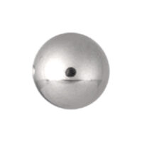 Sfera clip-in in acciaio chirurgico 316L argentato su sfondo bianco