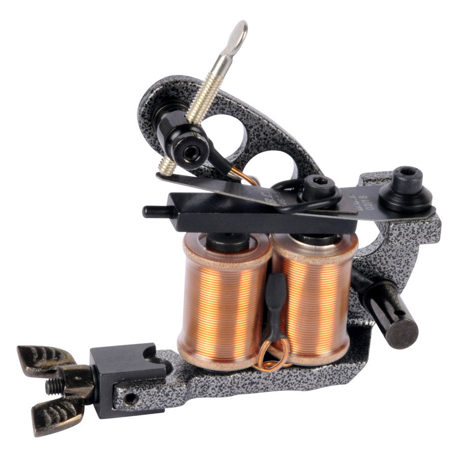 Macchina per tatuaggi grigia Bertha con bobine in rame, marca Wildcat
