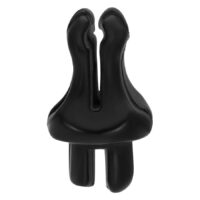 Schwarzer Clip für Body Bit Displays Schwarzer Bioplast-Clip, isoliert auf weißem Hintergrund