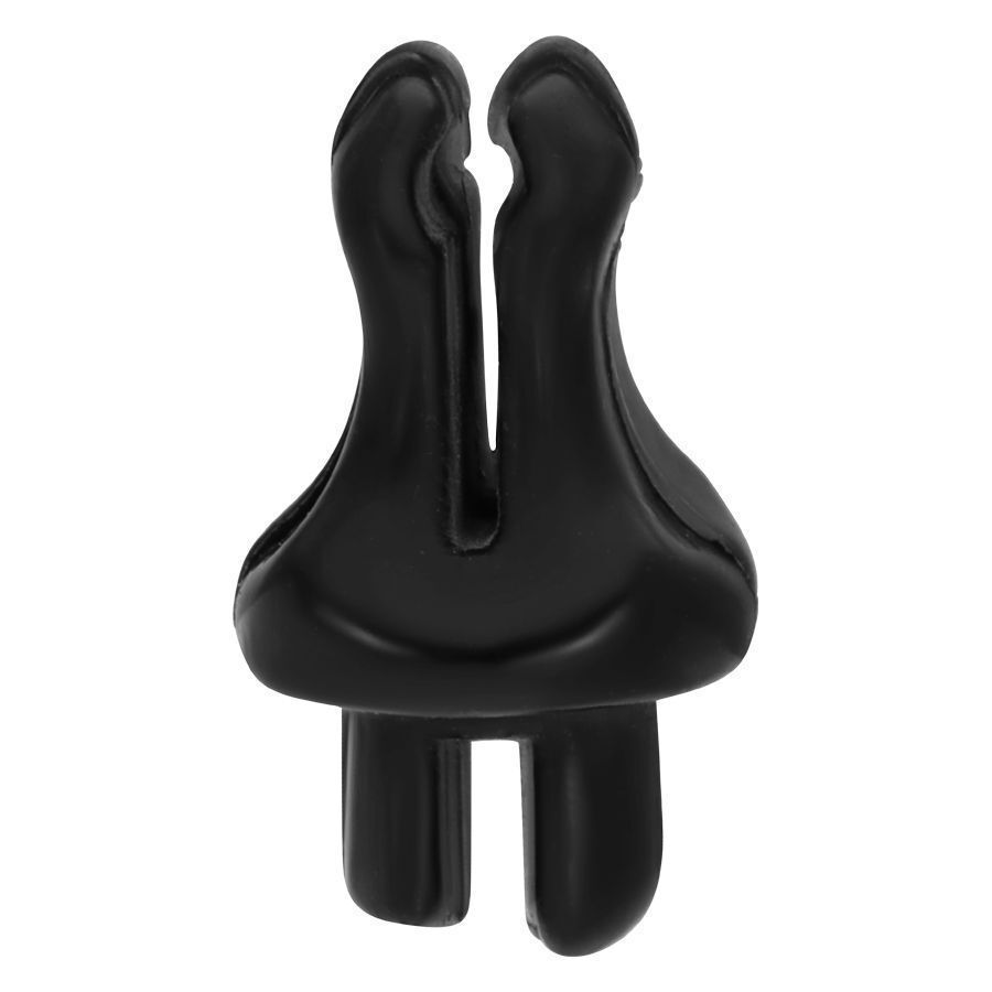 Schwarzer Clip für Body Bit Displays Schwarzer Bioplast-Clip, isoliert auf weißem Hintergrund