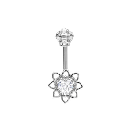 Barbell Vertical Helix Crystal Flower