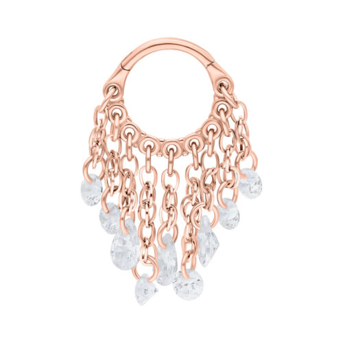 Anello clicker waterfall crystal