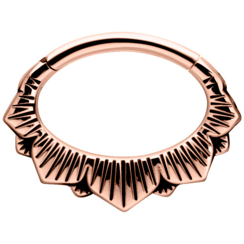Hinged Ring Floreale Acciaio - Oro rosa