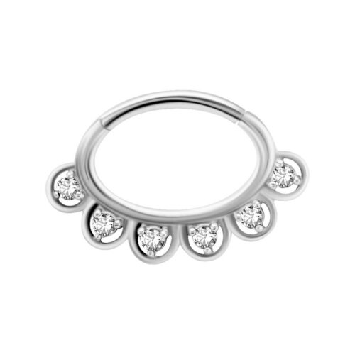 Hinged Ring Cristalli Acciaio