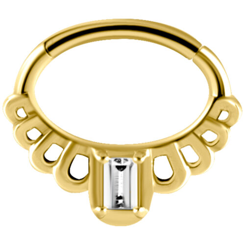 Hinged Ring Princess Cristalli Acciaio Nero - Oro