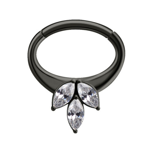 Hinged Ring Dolores Acciaio - Nero