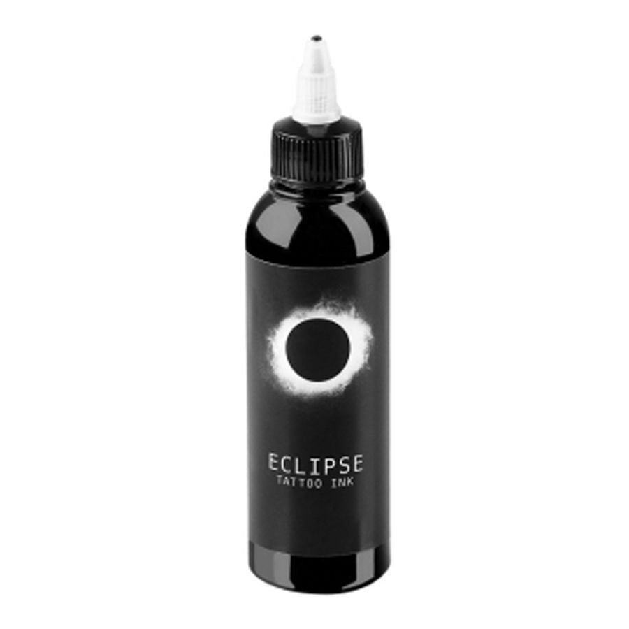 Eclipse inchiostro per tatuaggi nero 260 ml bottiglia Inchiostro nero Eclipse 260 ml in bottiglia su sfondo bianco