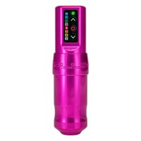 Macchina per tatuaggi rosa FK Irons Spektra Flux su sfondo bianco